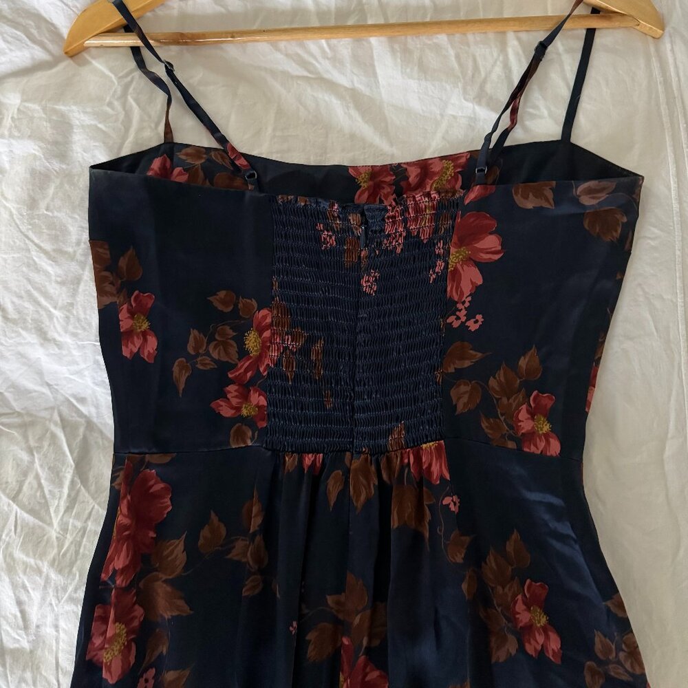 Reformation Frankie Silk Dress Blue - Size 2 - Picture 6 of 8